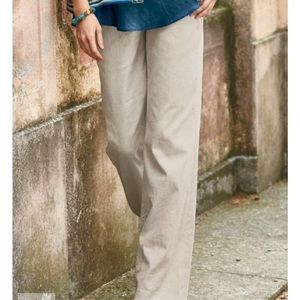 Peruvian Connection Bartlett Natural Tailored Linen Blend Trousers 10 EUC